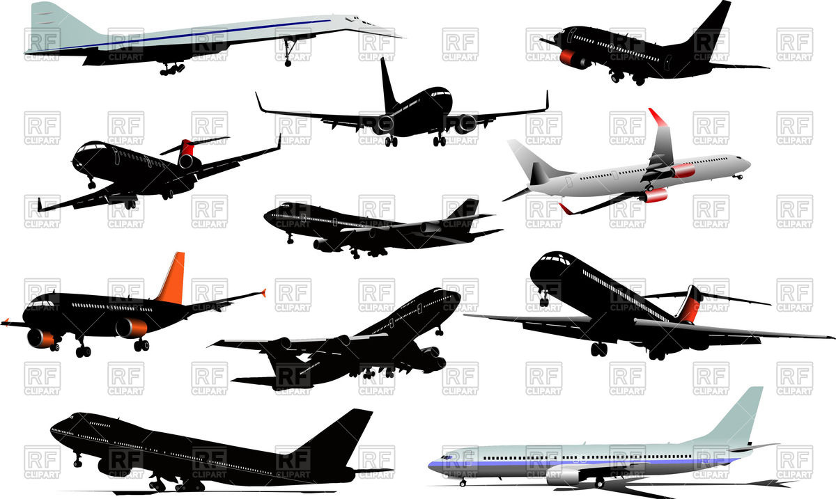 1200x717 Silhouettes Of Airplane (Takeoff, Landing, Flying And In Airport