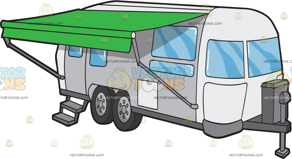1200x654 An Airstream Trailer With Awning Clipart By Vector Toons