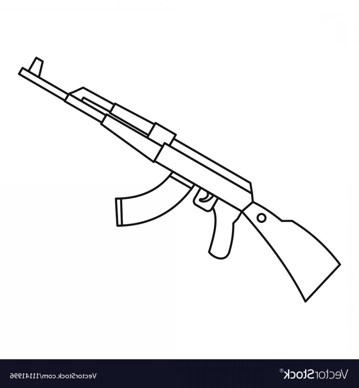 1200x1296 Kalashnikov Ak Machine Icon Outline Style Vector Sohadacouri