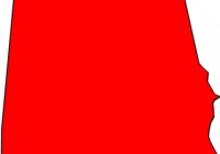 200x140 Alabama State Outline 12x12 Stencil