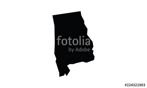 500x300 Alabama Outline Map Black Usa State Borders Black Vector