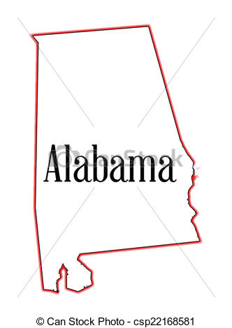 332x470 Outline Of Alabama State Map Over A White Background
