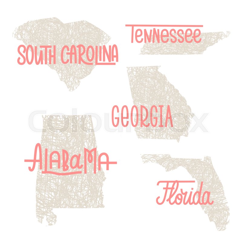 800x800 South Carolina, Tennessee, Georgia, Alabama, Florida Usa State