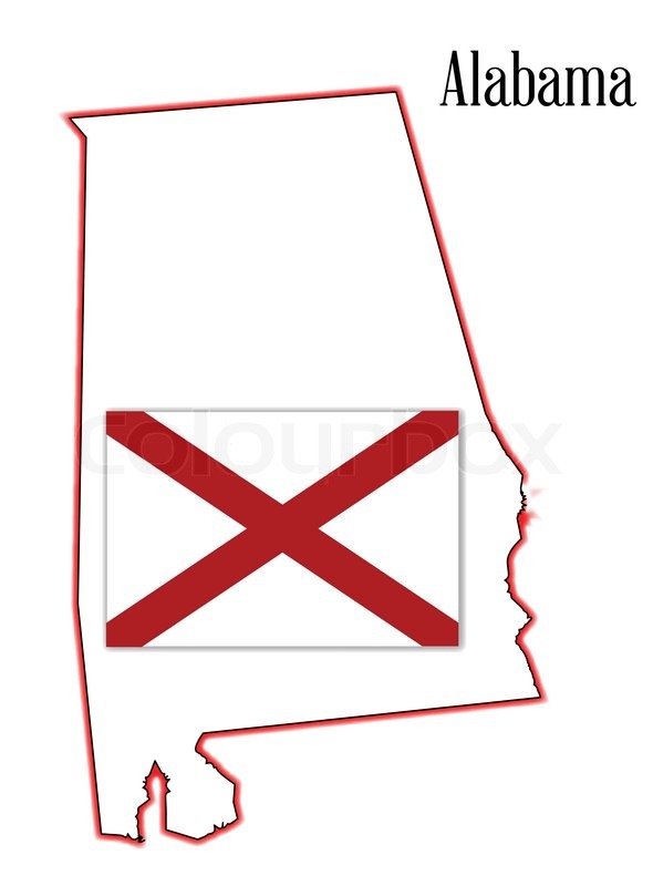 590x800 State Map Outline Of Alabama Over A White Background With State