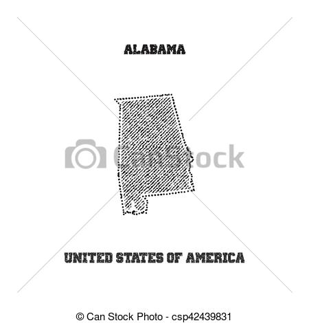 450x470 Label With Map Of Alabama Vector Illustration.