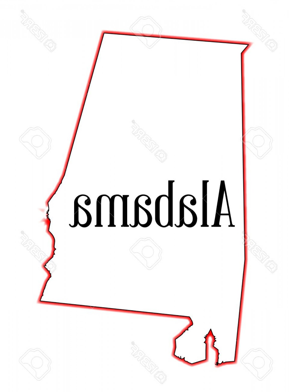 1150x1560 Photostock Vector State Map Outline Of Alabama Over A White