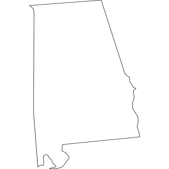 660x660 Vector Map Of Alabama