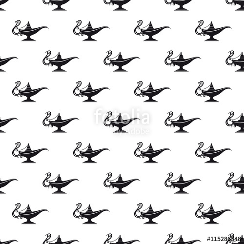 500x500 Black And White Aladdin Lamp Seamless Texture Vector Stock Image