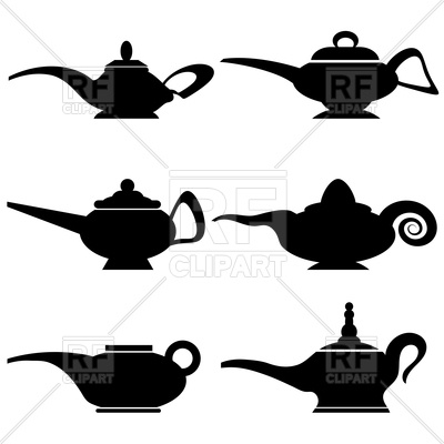 400x400 Silhouettes Of Lamps Of Aladdin Vector Image Vector Artwork Of