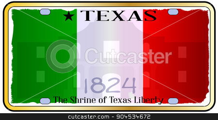450x247 Texas Alamo License Plate Stock Vector