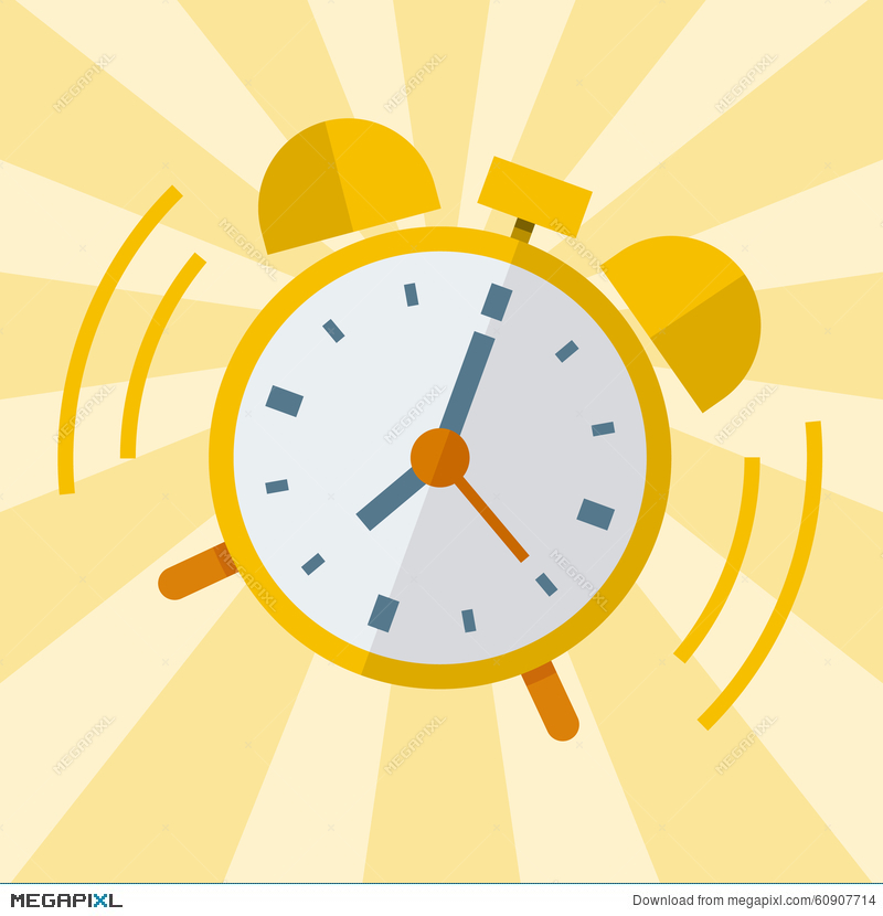 800x830 Wake Up Alarm Clock, Vector Flat Design. Illustration 60907714
