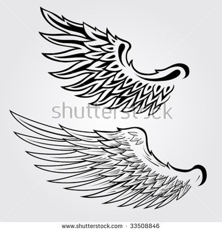 450x470 Detailed Vector Wings Illustration Idei