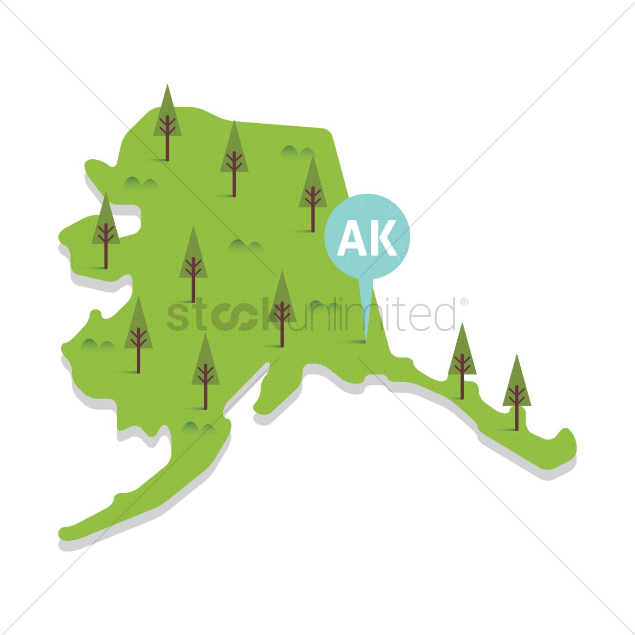 1300x1300 Free Alaska State Map Vector Image