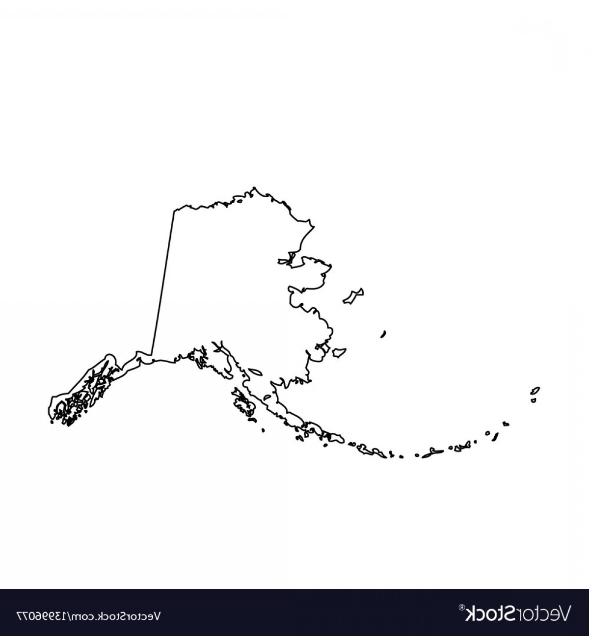 1200x1296 Map Of The Us State Alaska Vector Shopatcloth