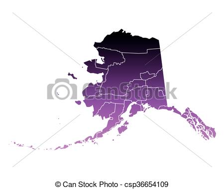 450x380 Map Of Alaska Vector Clipart