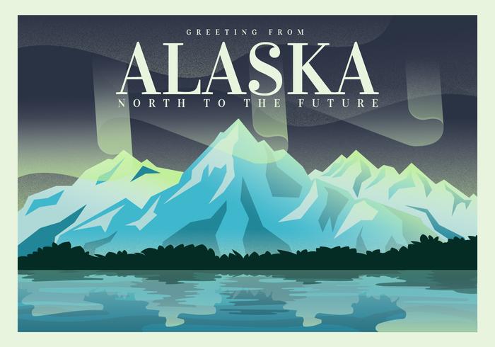 700x490 Postcard From Alaska Vector Illustration Design