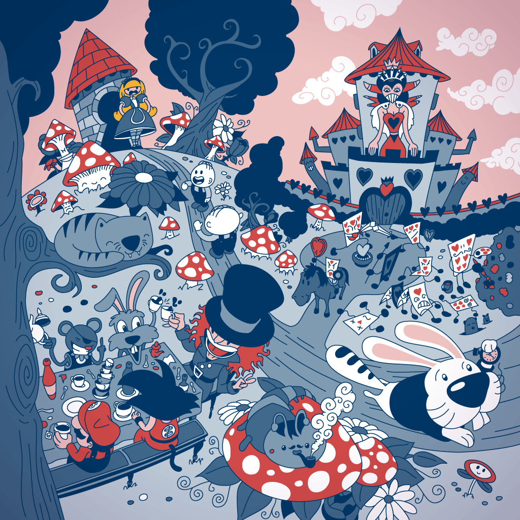 1024x1024 Alice In Wonderland Vector Illustration