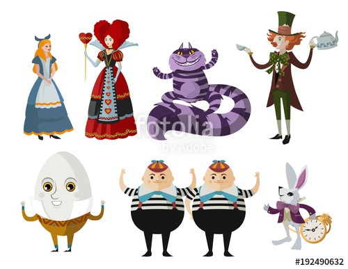 500x387 Alice In Wonderland Characters Collection Stock Image And Royalty