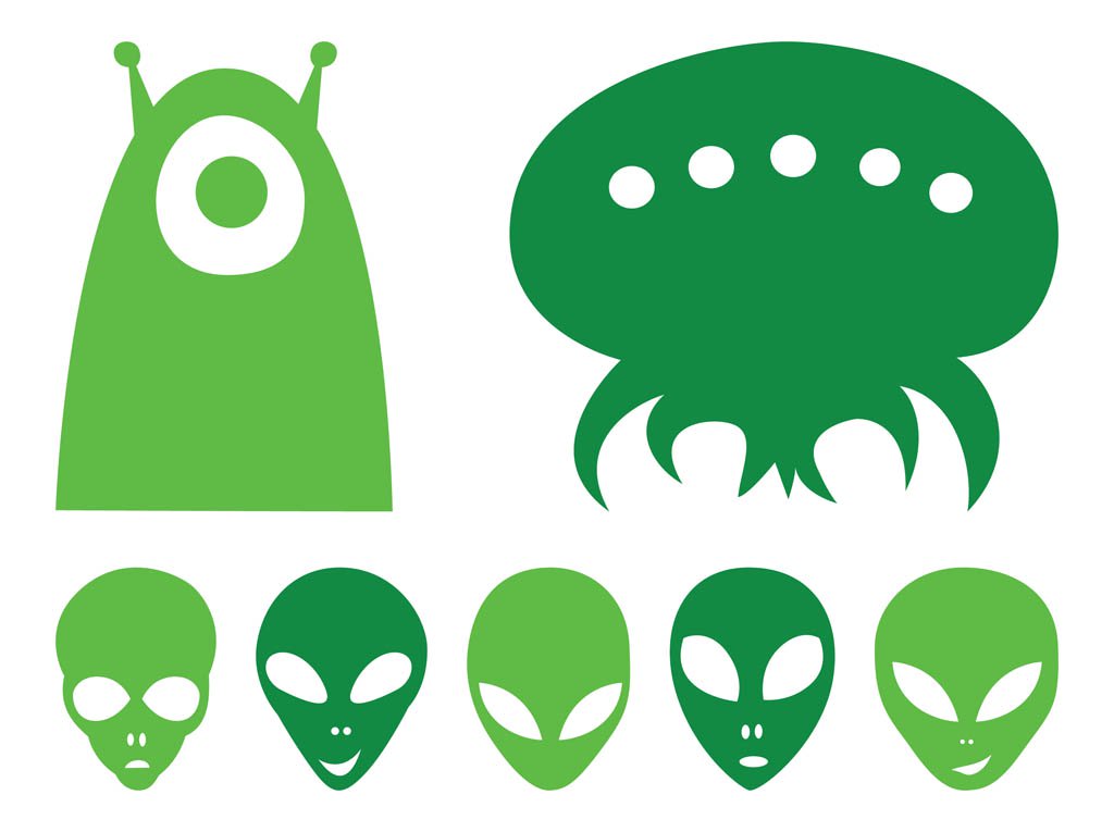 1024x765 Alien Heads Set Vector Art Amp Graphics