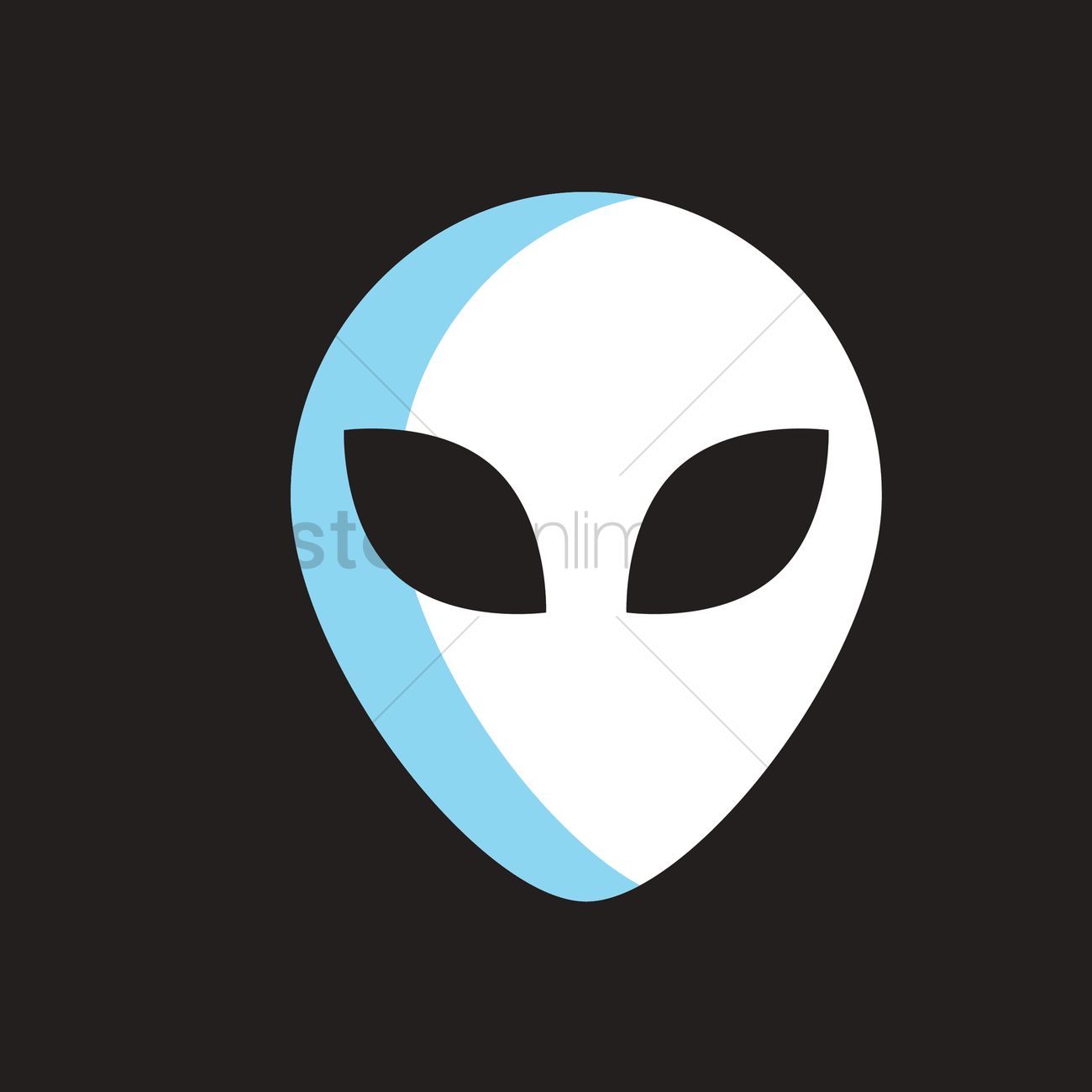 1300x1300 Alien Head Vector Image