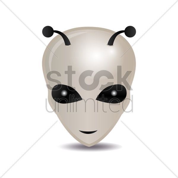 600x600 Alien Head Vector Image
