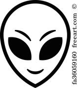 158x179 Free Art Print Of Alien Head Vector Icon Freeart Fa36059170