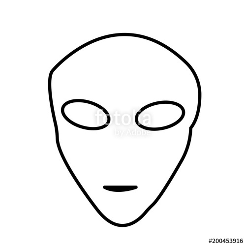 500x500 Alien Head Outline On White Background Stock Image And Royalty