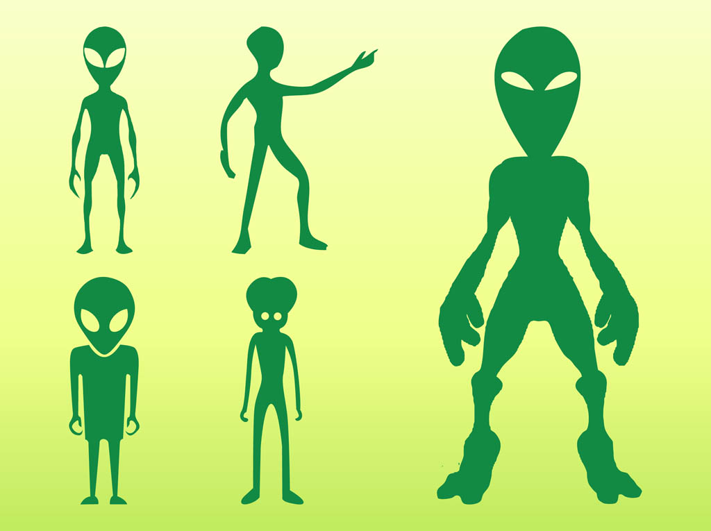 1024x765 Aliens Silhouettes Set Vector Art Amp Graphics