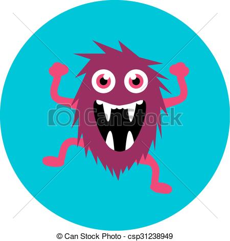 450x470 Cartoon Cute Monster Alien. Vector Illustration. Vector Cartoon
