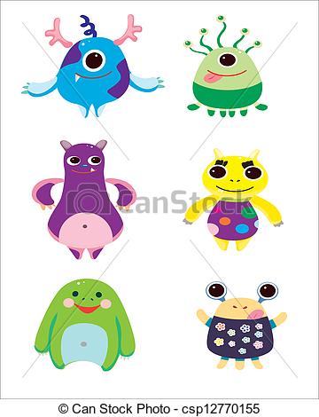 360x470 Cute Alien. Vector.