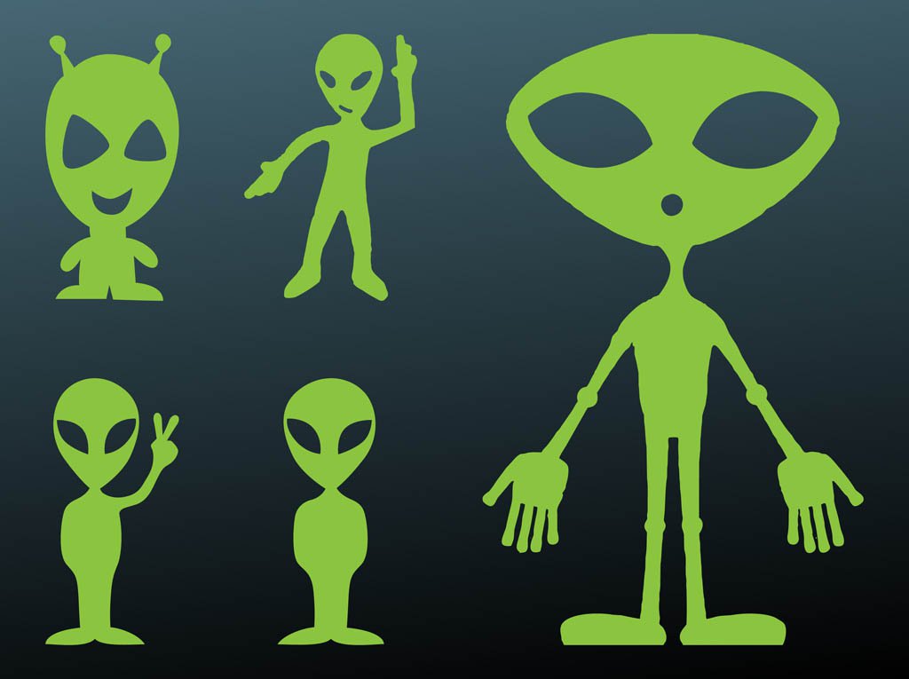 1024x765 Happy Aliens Silhouettes Vector Art Amp Graphics