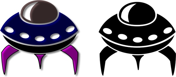 600x264 Alien Spaceship Icon Free Vector In Open Office Drawing Svg ( .svg