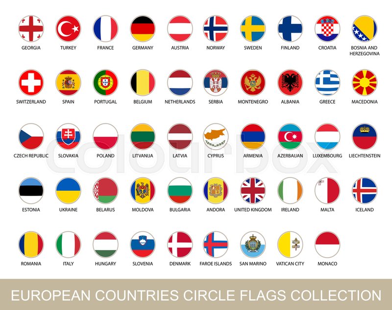 800x634 European Countries Circle Flags Collection. Circle Flags With