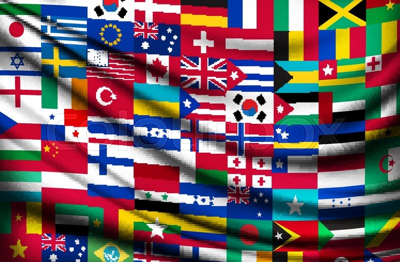 800x525 Big Flag Background Made Of World Country Flags. Vector. Stock