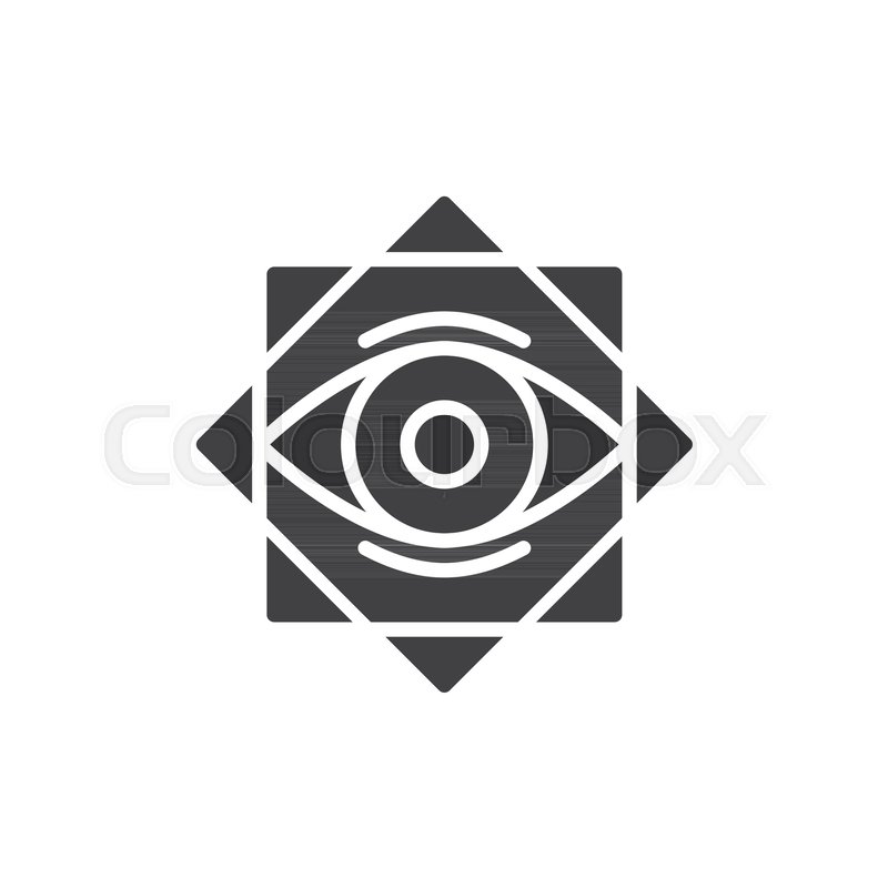 800x800 Eight Pointed Star With All Seeing Eye Vector Icon. Filled Flat