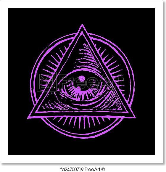 561x581 Free Art Print Of All Seeing Eye. Vector Human Eye In Engraved
