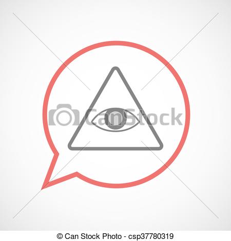 450x470 Isolated Comic Balloon With An All Seeing Eye. Illustration Of An