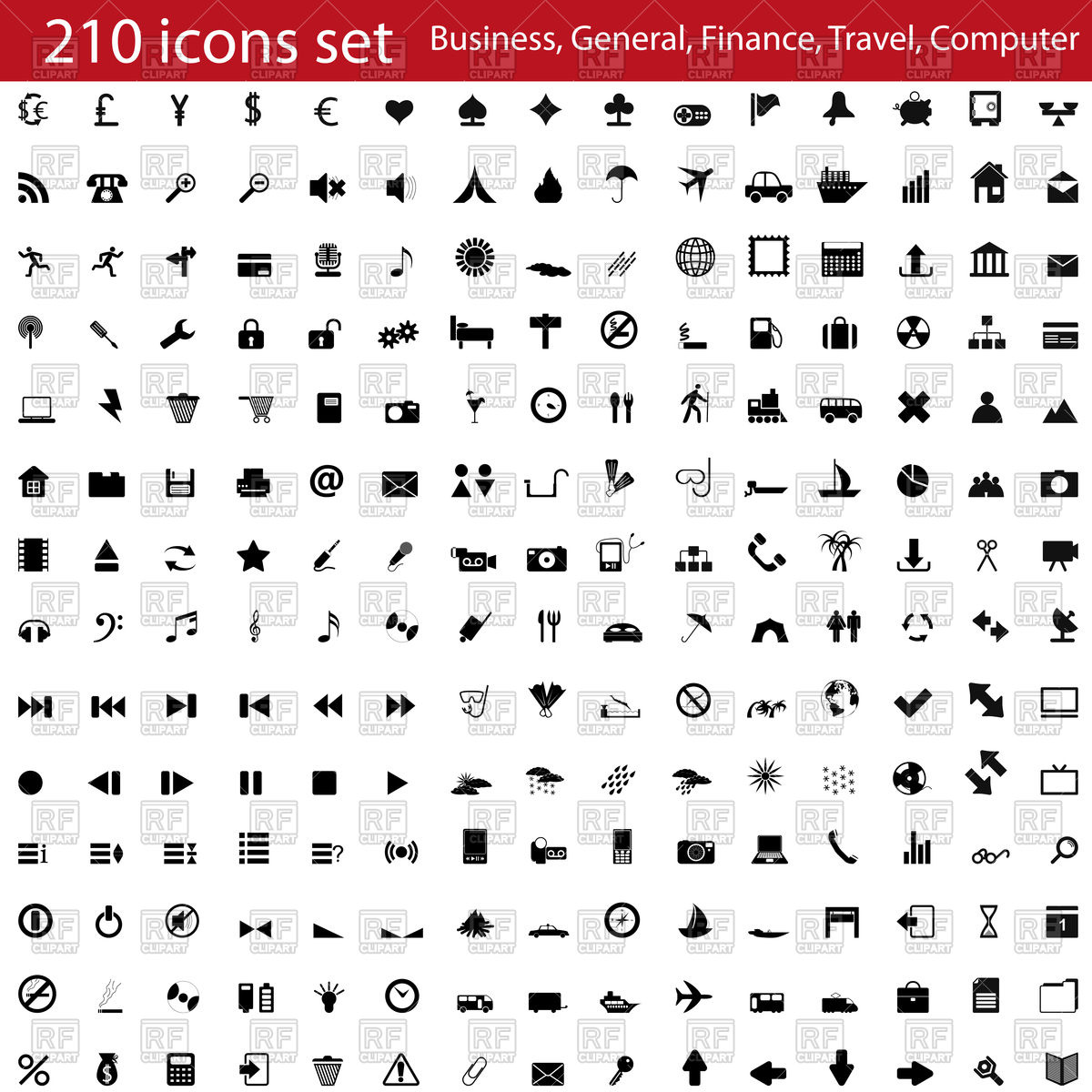 1200x1200 Set Of Colorful Business And Social Media Icons Vector Image