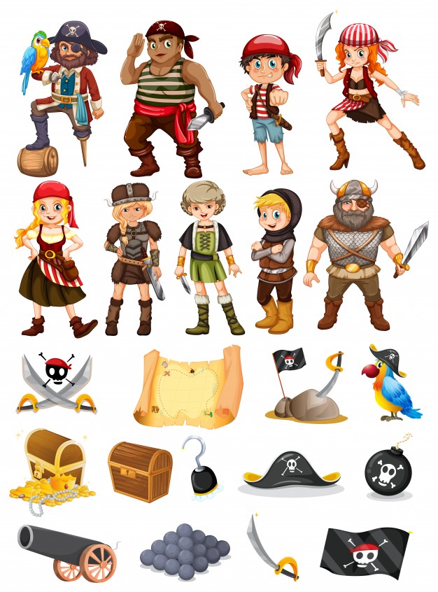 626x846 A Collection Of All Things Pirate And Viking Vector Free Download