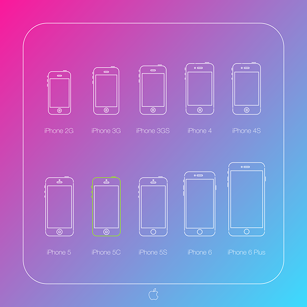 600x600 All Iphones In Vector Outlines Free Download On Behance