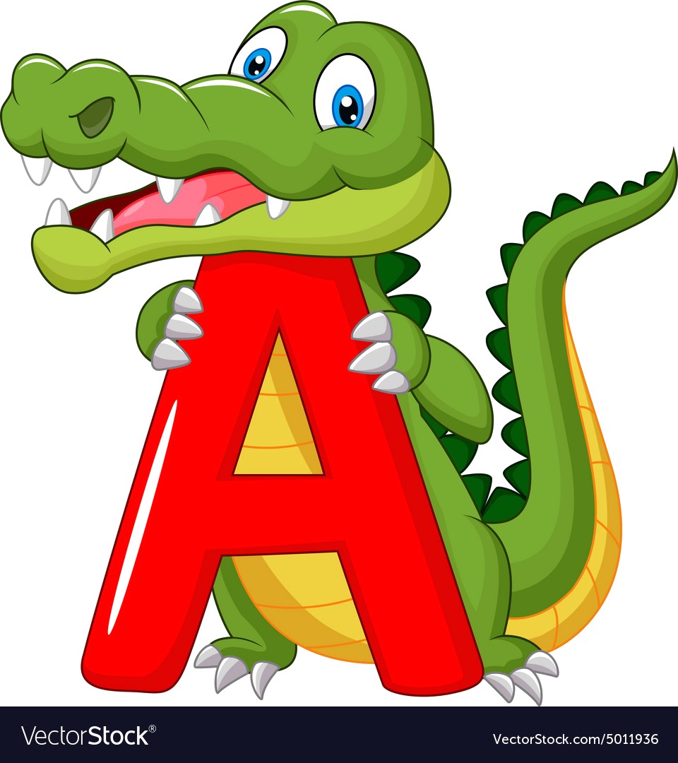 960x1080 Cartoon Alligator With Alphabet A Vector 5011936 17