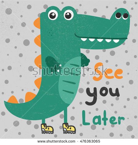 450x470 Cute Alligator Vector, Crocodile, Print For T Shirt Cocos