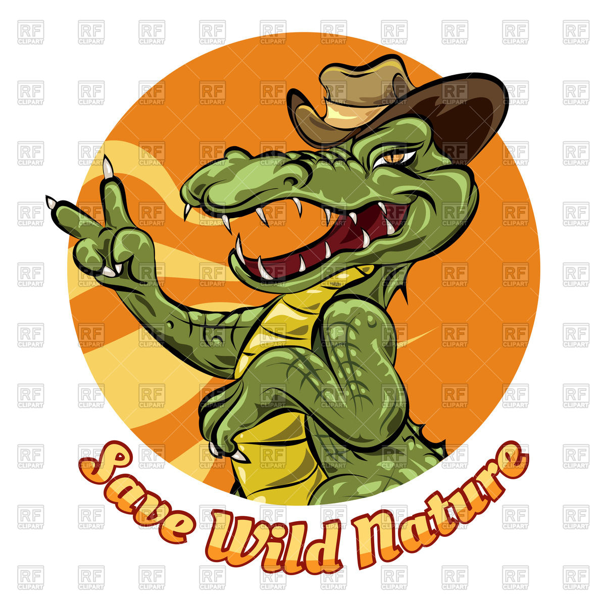 1200x1200 Mblem With Smiling Alligator In Stetson Hat Showing Peace Gesture