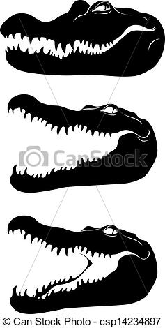 237x470 Black Head Of Crocodile. Vector Image. Black Head Of Crocodile