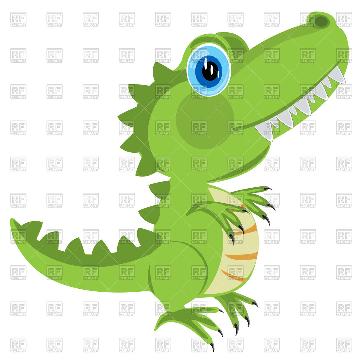 1200x1200 Cute Cartoon Dinosaur Or Crocodile Vector Image Vector Artwork