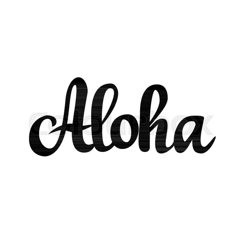 800x800 Aloha Hawaiian Greeting Vector Calligraphy Design Word Stock