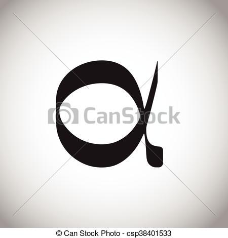 450x470 Alpha Symboil, Sign Icon, Gray Background.