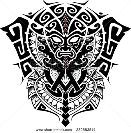 450x456 Tribal God Mask With Alpha And Omega Symbol Vector Illustration