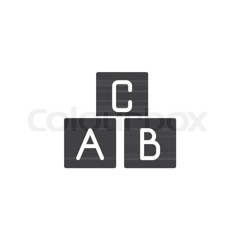 800x800 Alphabet Blocks Vector Icon. Filled Flat Sign For Mobile Concept