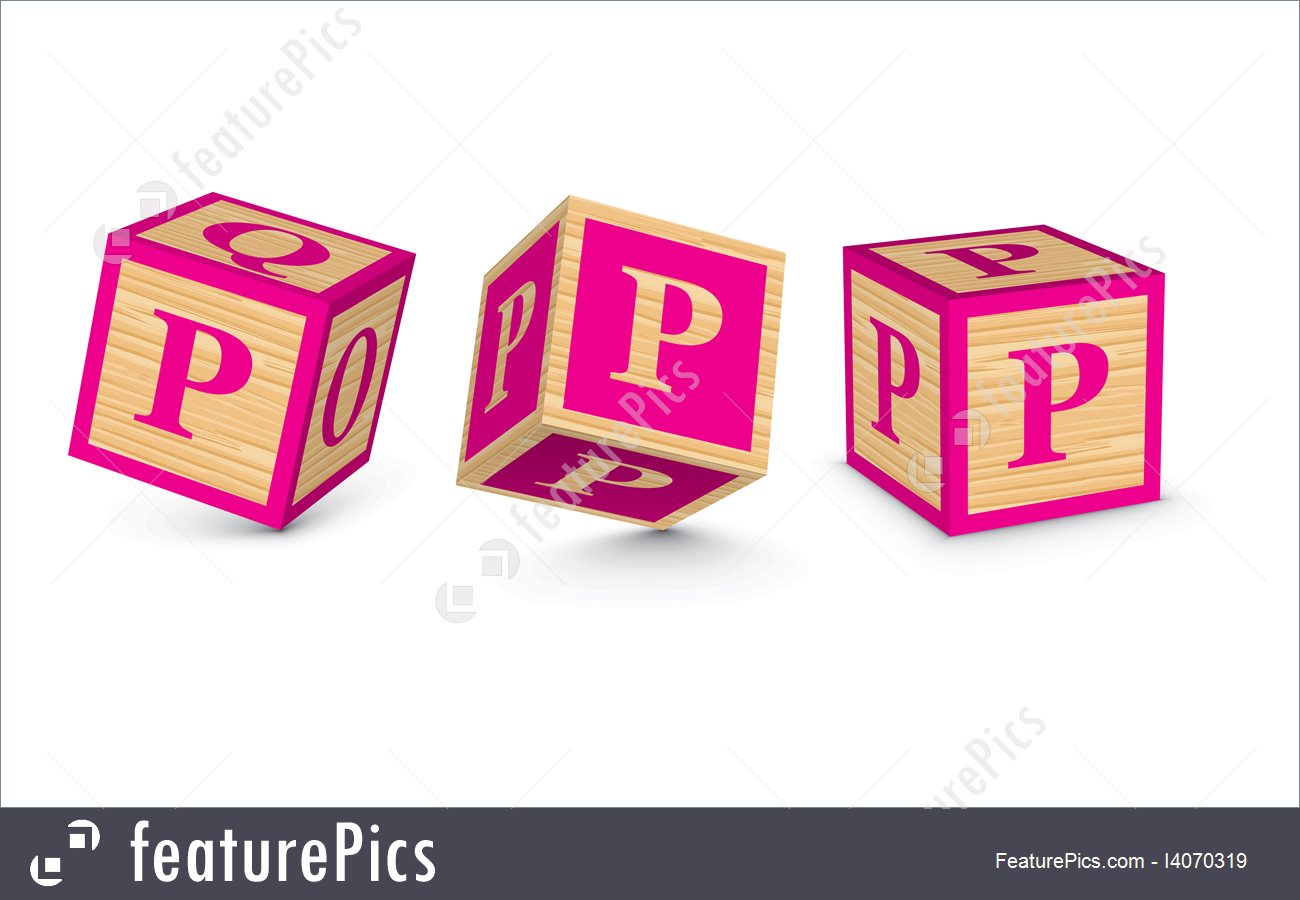 1300x900 Vector Letter P Wooden Alphabet Blocks